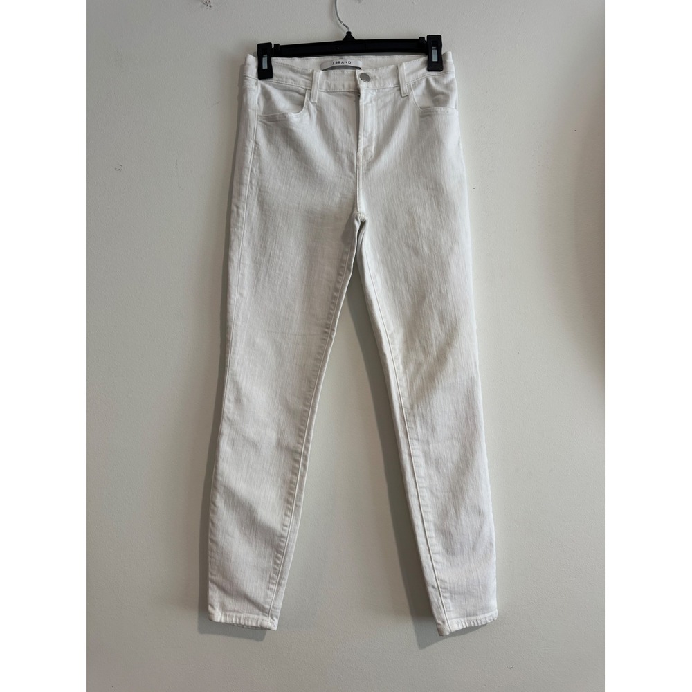 J Brand Mid Rise Skinny Jeans Womens 26 White Stretch Denim Slim Fit